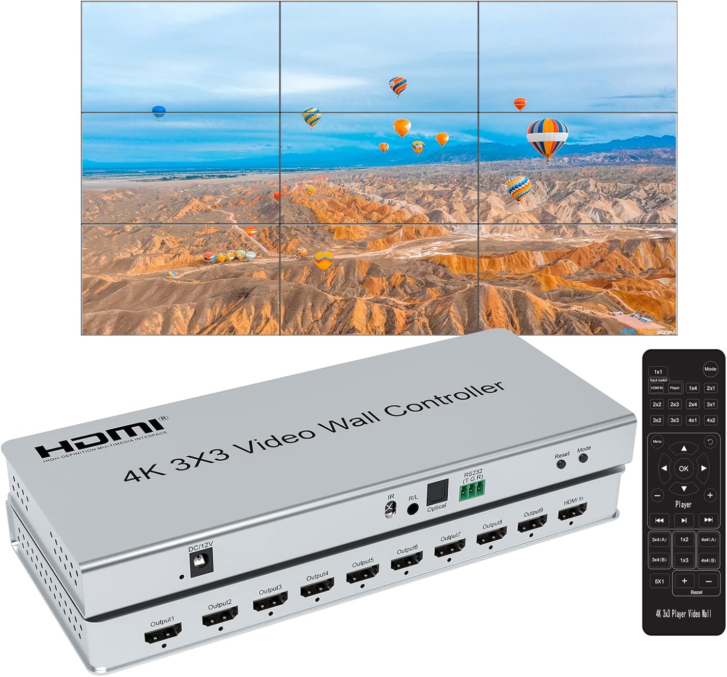 Home Cinema Video Processor - Kontroler ściany wideo HDMI 4K 3x3,